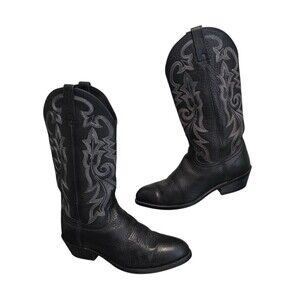 Dan Post Western Boots Mens Size 8EW Black Leather 13 Inch Cowboy Extra Wide